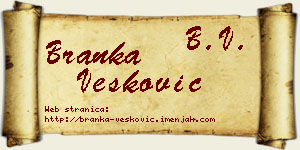 Branka Vesković vizit kartica
